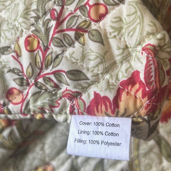 Women's Quilted fabric floral backpack tones of Red, Green, Yellow, and orange - Picture 9 of 9